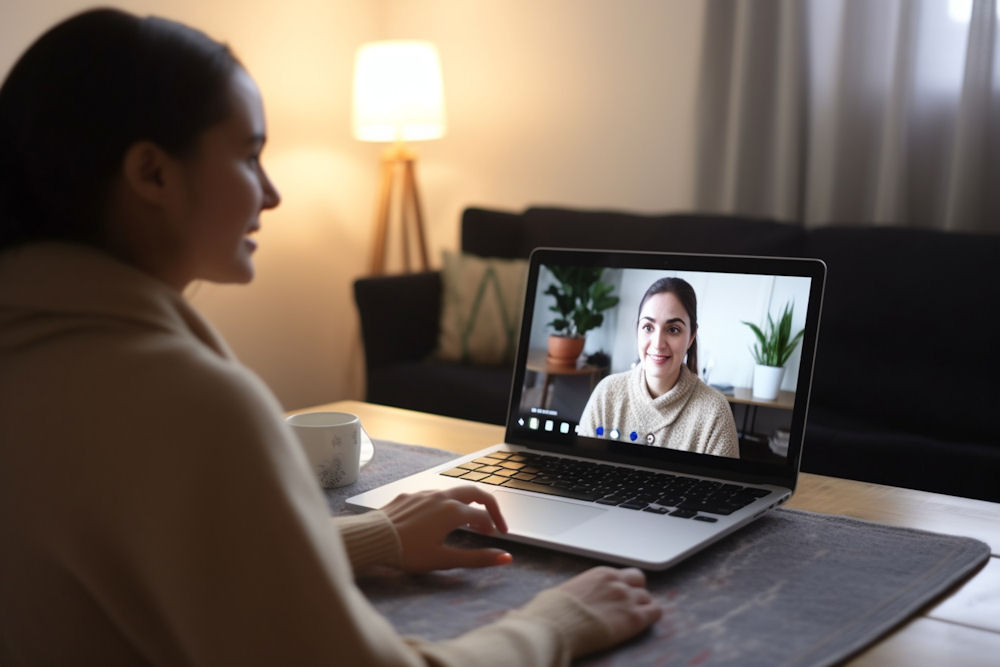 patient on a telehealth for anxiety treatment